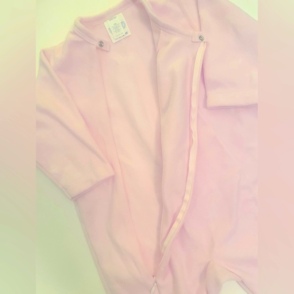 Lands End soft pink fleece onesie 12month - New Never Worn - Picture 6 of 6